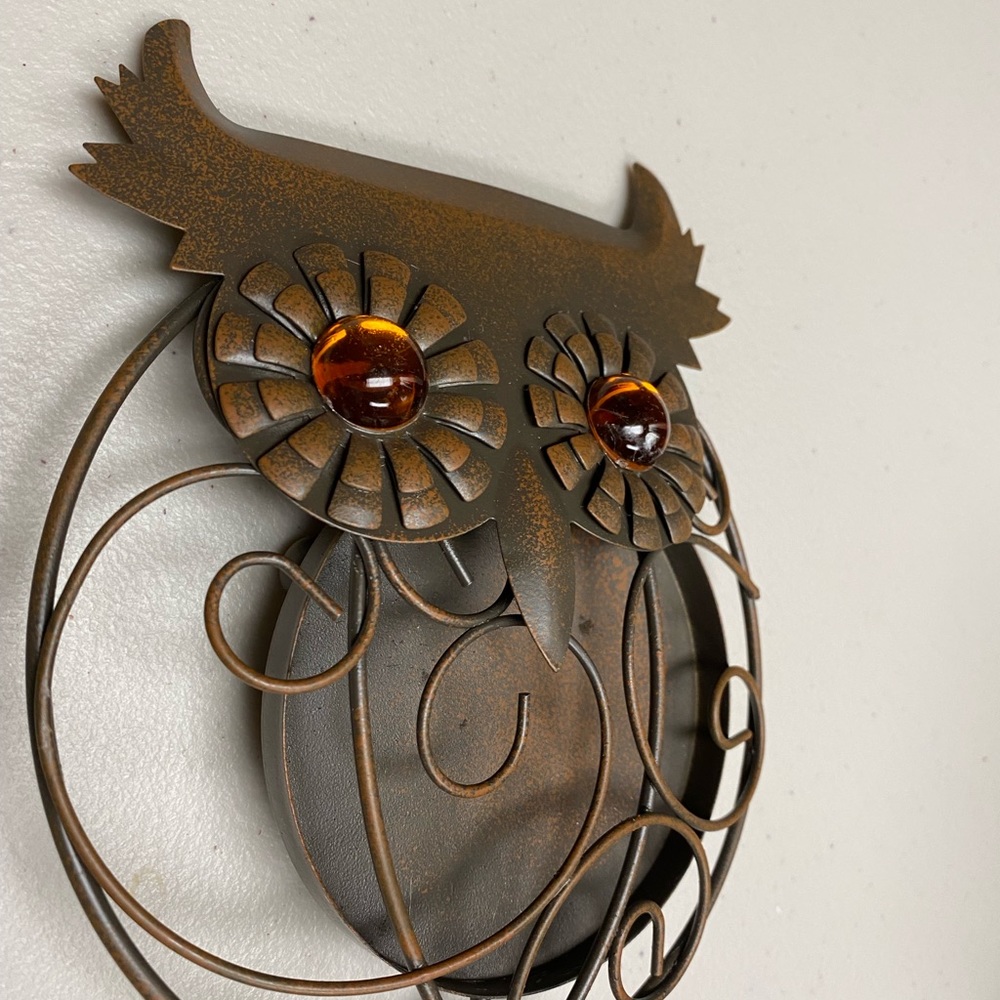 Home Interiors retired Wise Owl Metal Candleholder - Picture 5 of 9